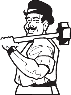 Man with Sledge Hammer decal